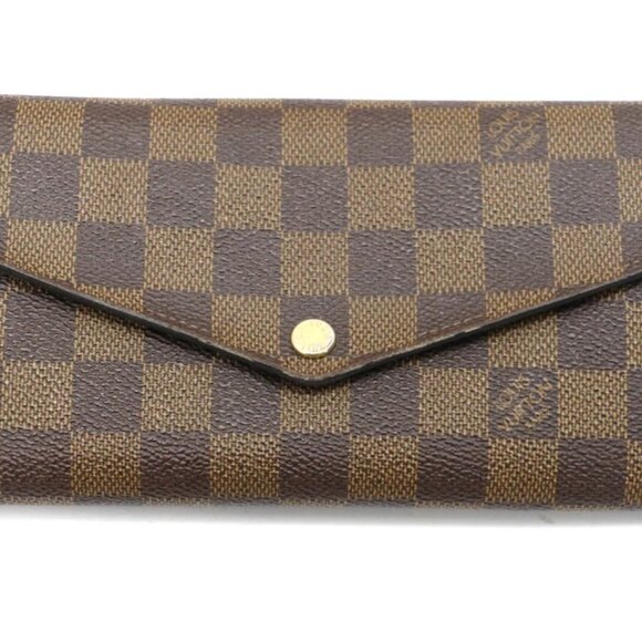 Louis Vuitton Damier Ebene Sarah Long Wallet - Picture 1 of 15
